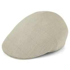 Fawler Casquette Plate Tirreno à Carreaux Gris