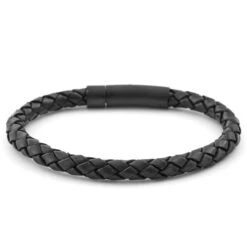 Lucleon Bracelet En Cuir Noir Black & Black -Bijouterie Soldes Boutique 2 2 201