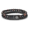 Lucleon Bracelet Icon En Cuir Et Perles œil De Tigre Rouge -Bijouterie Soldes Boutique 20315