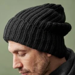 Fawler Bonnet Noir à Grosses Mailles Fee Moontagna -Bijouterie Soldes Boutique 20382best1