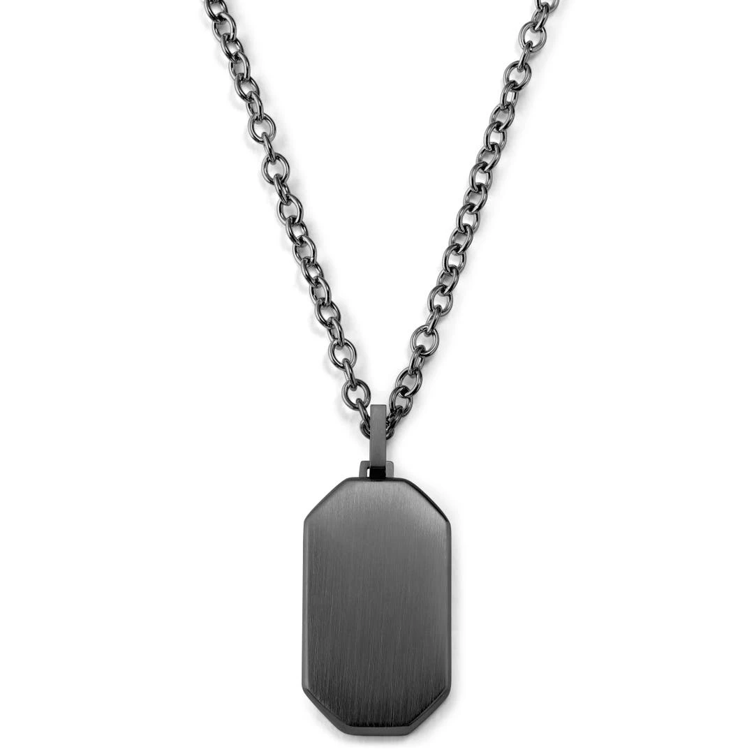 Lucleon Collier à Pendentif Plaque D'identité Couleur Gris Gunmetal 3 Lucleon Collier à Pendentif Plaque D'identité Couleur Gris Gunmetal