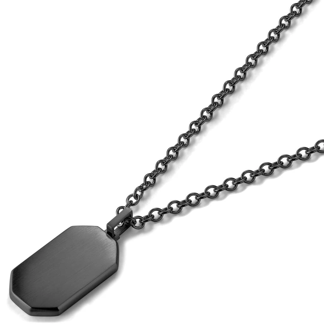 Lucleon Collier à Pendentif Plaque D'identité Couleur Gris Gunmetal 4 Lucleon Collier à Pendentif Plaque D'identité Couleur Gris Gunmetal – Image 2