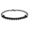 Lucleon Aspero | Bracelet En Perles D'onyx Et Crânes Gris 10 Mm -Bijouterie Soldes Boutique 21 1asper