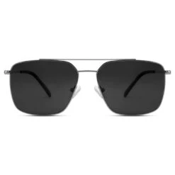 Lucleon Occasus | Lunettes De Soleil Carrées Aviator à Verres Noirs Polarisés