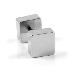 Lucleon Boucle D'oreille L' Haltère Carré 6mm -Bijouterie Soldes Boutique 21 2 18