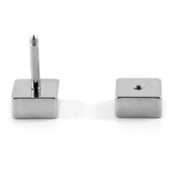 Lucleon Boucle D'oreille L' Haltère Carré 6mm -Bijouterie Soldes Boutique 21 3 9