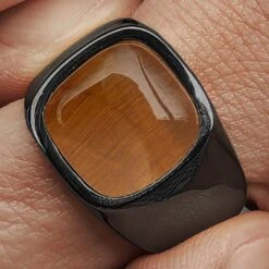 Lucleon Bague Len Gravel Couleur Gunmetal à Pierre œil De Tigre 12 Lucleon Bague Len Gravel Couleur Gunmetal à Pierre œil De Tigre -Bijouterie Soldes Boutique 21406 best 02