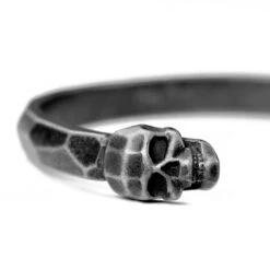 Moody Mason Bracelet Manchette Jax Tête De Mort En Acier Gris -Bijouterie Soldes Boutique 21458 3