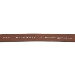 BSWK Ceinture En Cuir Châtaigne à Boucle En Métal Argenté -Bijouterie Soldes Boutique 22 1 112n