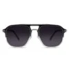 Arkai Occasus | Lunettes De Soleil à Verres Mi-sombres Polarisés Et Double Pont Noir Et Transparent