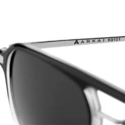 Arkai Occasus | Lunettes De Soleil à Verres Polarisés Gris Clair Et Double Pont Noir Et Transparent -Bijouterie Soldes Boutique 22 4 arksan