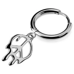 Otsu Fahrenheit | Boucle D'oreille Avec Pendentif Peace En Acier Argenté