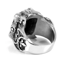 SteelCZ Chevalière Masculine En Acier Design Dragon -Bijouterie Soldes Boutique 23 2 9