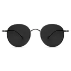 Arkai Occasus | Lunettes De Soleil En Titane Gris Anthracite à Verres Ronds Polarisés