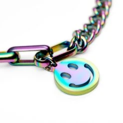 Lucleon Bracelet Amager Clarke Arc-en-ciel à Maille Torsadée Et Maille Gourmette Avec Pendentif Smiley -Bijouterie Soldes Boutique 26 344f9a97267d5607dedba424b022914df 3