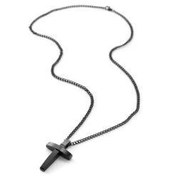 Fort Tempus Collier à Croix Profilée En Acier Noir -Bijouterie Soldes Boutique 26 4 copy 1
