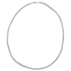 Fort Tempus Chaîne Argentée à Maille Palmier -Bijouterie Soldes Boutique 27 39