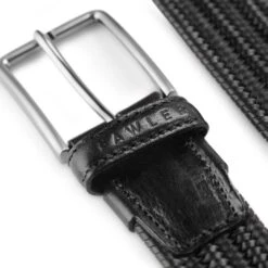 Fawler Ceinture Tressée Noire En Cuir Italien Pleine Fleur -Bijouterie Soldes Boutique 28048 5