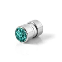 Fort Tempus Clou D'oreille Magnétique à Zircone Bleue 6 Mm