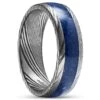 Lucleon Fortis | Bague En Acier Damas Gris Gunmetal Et Argent Avec Incrustation En Lapis-lazuli - 7 Mm -Bijouterie Soldes Boutique 3 1.6e481d0b4d498b4b2fa3838fb29aa5eb 8
