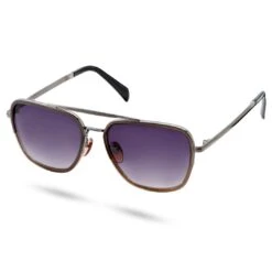 Lucleon Lunettes De Soleil Aviator Noires Et Gris Gunmetal