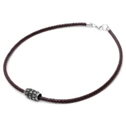 Fort Tempus Collier En Cuir Marron Et Pendentif Tête De Mort -Bijouterie Soldes Boutique 3 1 135 1 45 1 57 1 172