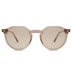 Otsu Occasus | Lunettes De Soleil Translucides Brun Clair Et De Style Vintage à Verres Ronds Polarisés