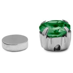 Lucleon Boucle D'oreille Magnétique à Cristal Vert -Bijouterie Soldes Boutique 3 3newearr