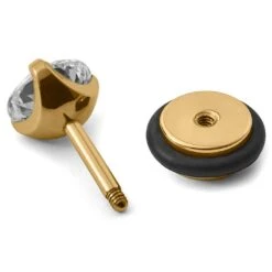 Lucleon Boucles D'oreille Floyd 6 Mm En Zircon Doré -Bijouterie Soldes Boutique 32 3sest