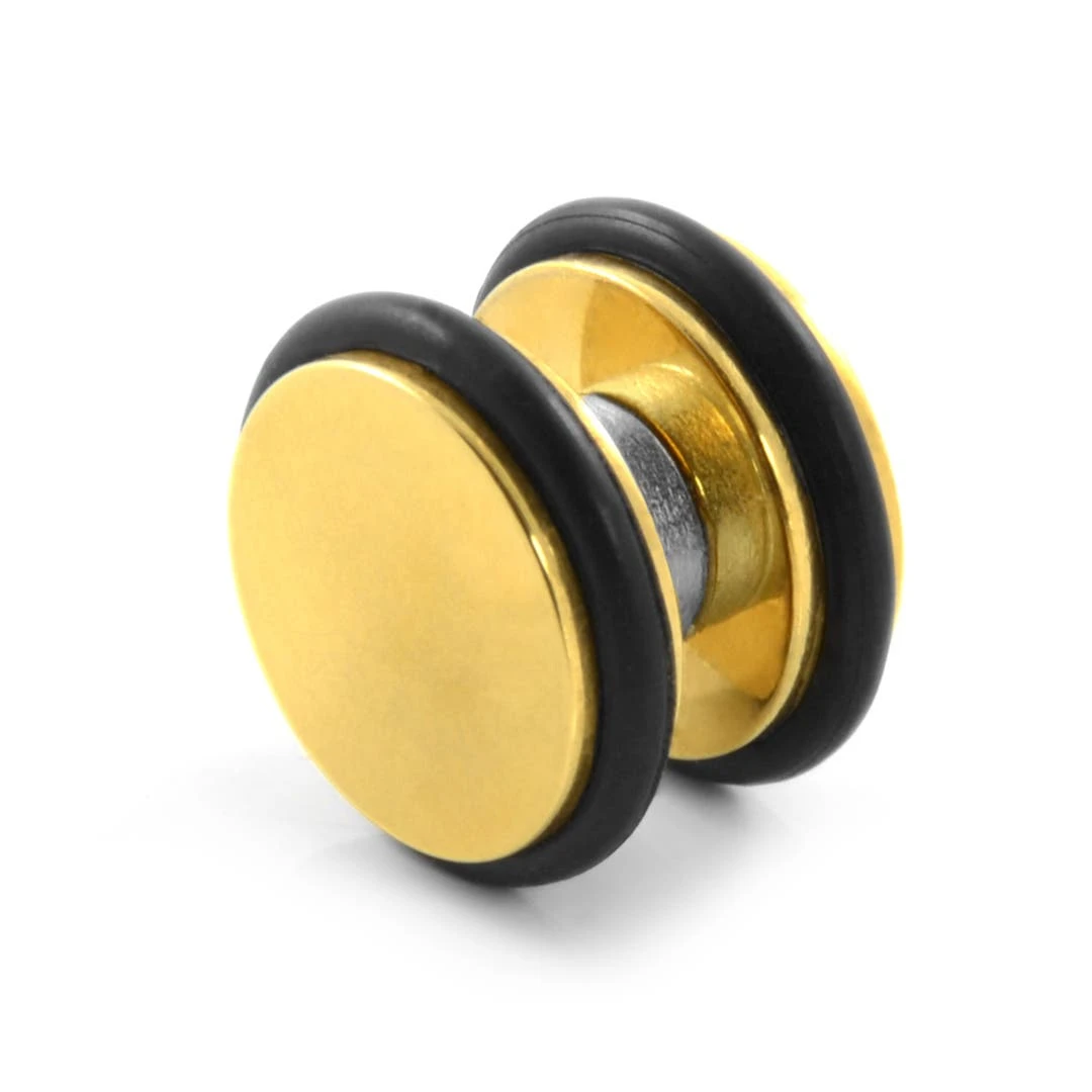 Fort Tempus Boucle D'oreille Magnétique Noire Dorée 10 Mm 3 Fort Tempus Boucle D'oreille Magnétique Noire Dorée 10 Mm