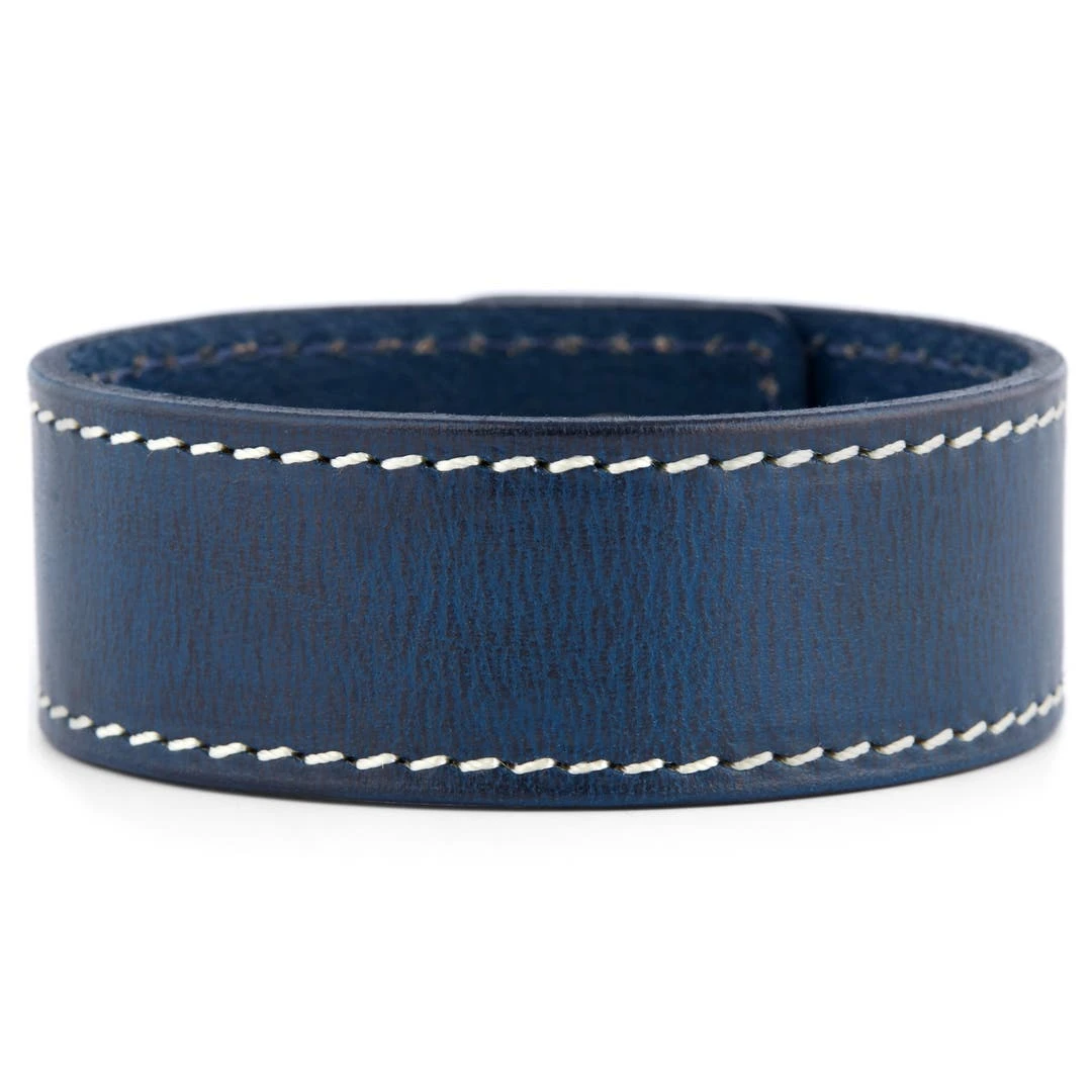 Salt & Hide Bracelet En Cuir Bleu Reeve 3 Salt & Hide Bracelet En Cuir Bleu Reeve