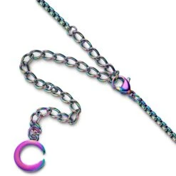 Otsu Egan | Collier à Maille Vénitienne Avec Pendentif En Forme D'aile En Acier Inoxydable Arc-en-ciel -Bijouterie Soldes Boutique 4 1 neckegan 1