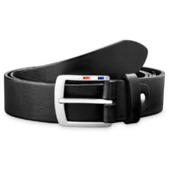 BSWK Ceinture Noire En Cuir Pleine Fleur