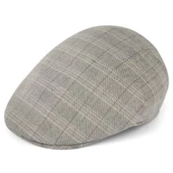 Fawler Casquette Plate Tirreno à Motif écossais Gris
