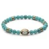 Waykins Evil Eye | Bracelet En Perles De Turquoise Avec Pendentifs Dorés- 6 Mm -Bijouterie Soldes Boutique 4 1beye