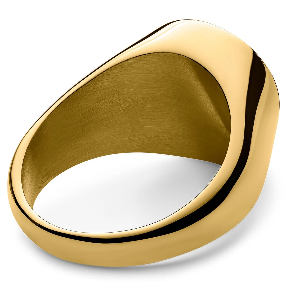 Arkai Atlas | Chevalière Mappemonde En Acier Doré 6 Arkai Atlas | Chevalière Mappemonde En Acier Doré – Image 4