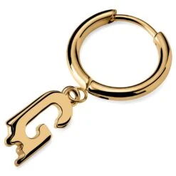Otsu Fahrenheit | Boucle D'oreille Avec L'initiale G En Acier Doré