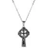 Fort Tempus Collier à Croix Celtique En Acier Noir Et Argent -Bijouterie Soldes Boutique 5 1 copy 19