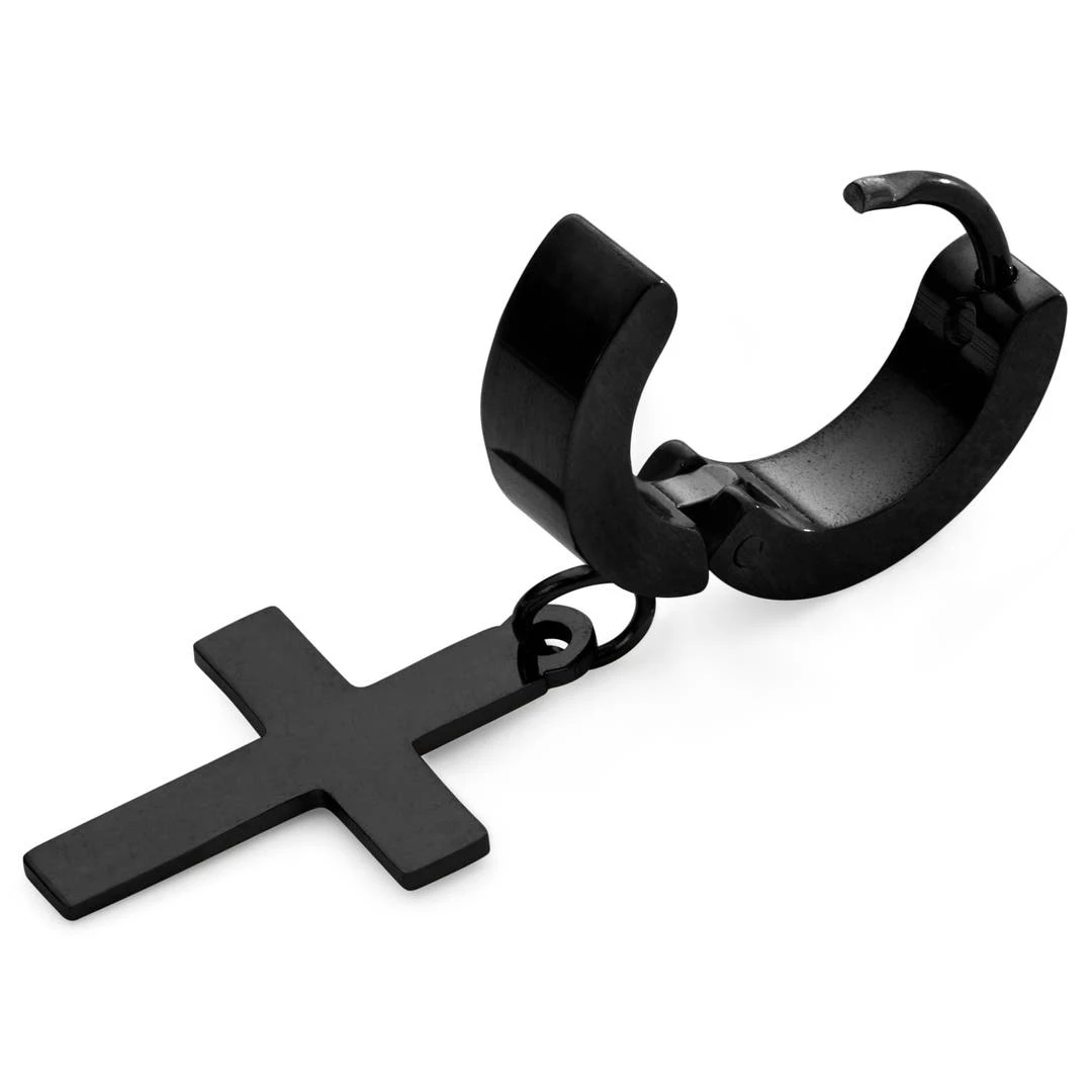 Lucleon Boucle D'oreille Avec Croix Noire 4 Lucleon Boucle D'oreille Avec Croix Noire – Image 2