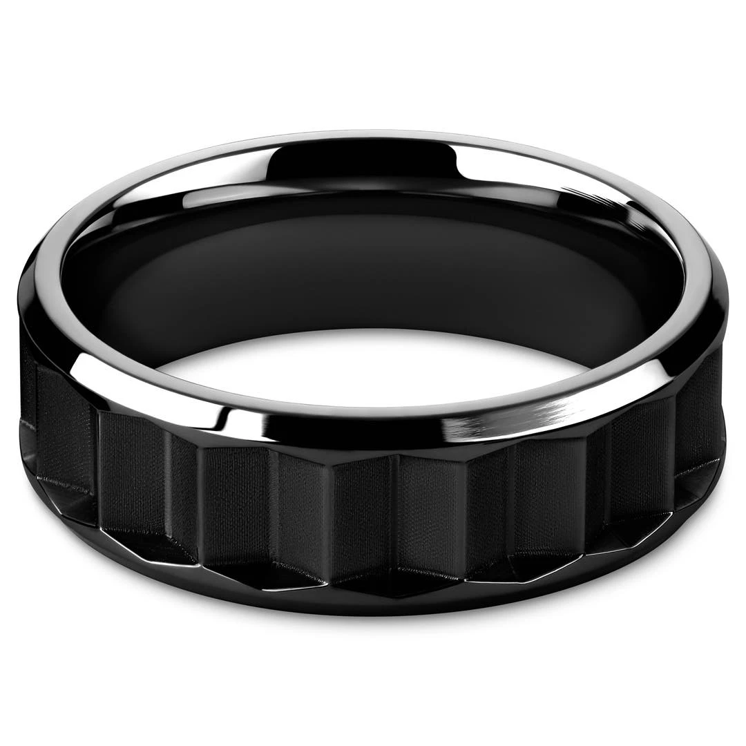 Lucleon Hyperan | Anneau Noir En Titane Le Prisme - 8 Mm 4 Lucleon Hyperan | Anneau Noir En Titane Le Prisme - 8 Mm – Image 2