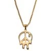 Otsu Fahrenheit | Collier à Pendentif En Métal Doré Peace & Love