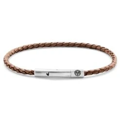 Lucleon Bracelet Collins En Cuir Brun Clair - 3 Mm