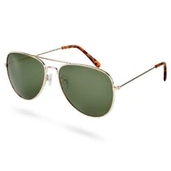 Waykins Lunettes De Soleil Warren Aviator à Monture Dorée