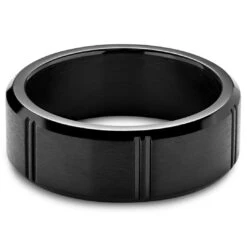 Lucleon Anneau Aesop Brock En Titane Noir -Bijouterie Soldes Boutique 6 1up