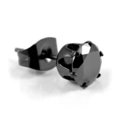 Lucleon Clou D'oreille 8 Mm Avec Zircone Noire -Bijouterie Soldes Boutique 6525 3