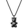 Otsu Egan | Collier à Maille Vénitienne Avec Pendentif Ours En Peluche En Acier Inoxydable Gris Anthracite -Bijouterie Soldes Boutique 7 1 neckegan