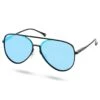 Lucleon Lunettes De Soleil Aviator Noires à Verres Polarisés Bleus