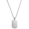 Lucleon Collier Avec Plaque D'identité Argentée