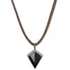 Lucleon Collier En Cuir Marron à Pendentif Triangulaire Noir -Bijouterie Soldes Boutique 7 1 352 1
