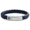 Lucleon Bracelet Bolo Massif En Cuir Bleu Uni